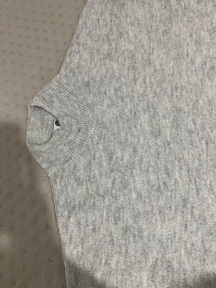 Gri Boğazlı Örgü Kadın Kazak - Görsel 2