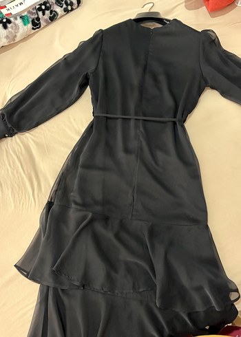 Siyah Uzun Kadın Elbise - Görsel 9