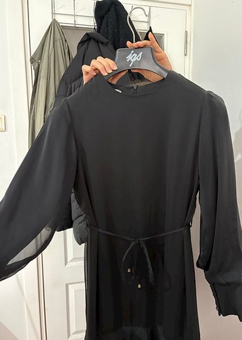 Siyah Uzun Kadın Elbise - Görsel 6