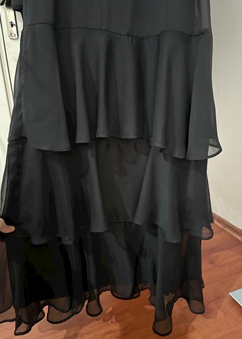 Siyah Uzun Kadın Elbise - Görsel 7