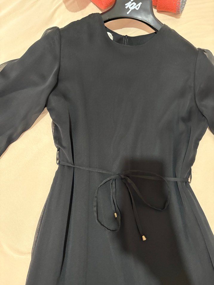 Siyah Uzun Kadın Elbise - Görsel 5