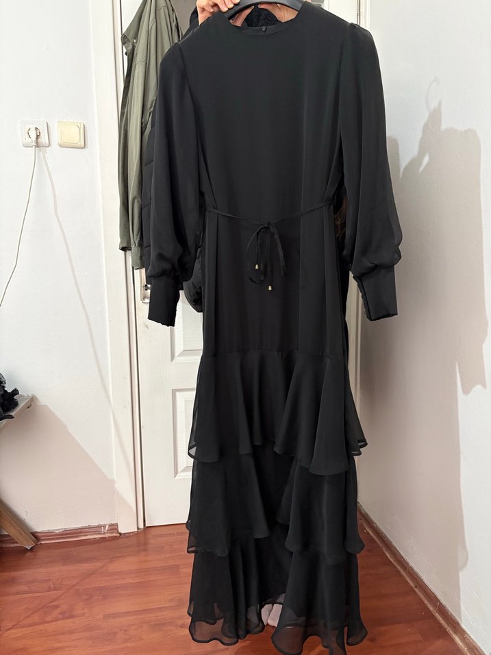 Siyah Uzun Kadın Elbise - Görsel 2