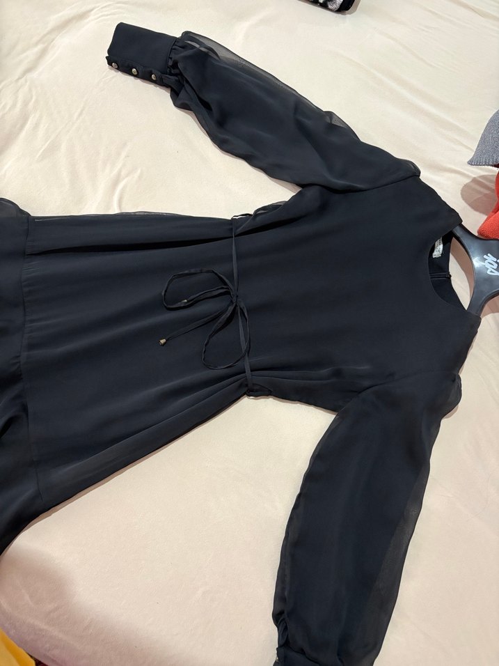 Siyah Uzun Kadın Elbise - Görsel 3