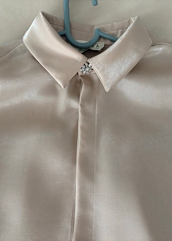 Pudra pembesi şık gömlek - Görsel 4