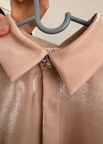 Pudra pembesi şık gömlek - Görsel 6