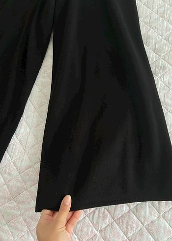 universal Beden siyah Renk Kadın Siyah Pileli Rahat Kesim triko pantolon