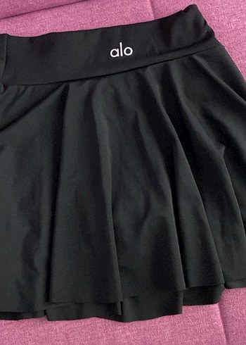 Alo Siyah Pilili Midi şortlu Etek