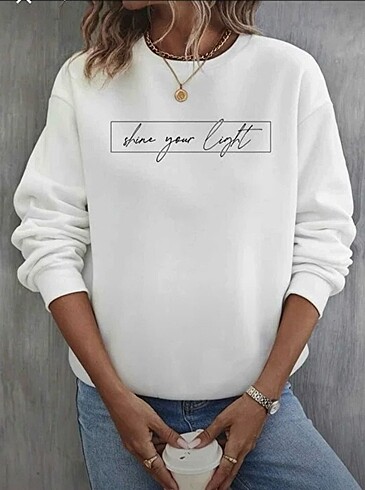 Oversize sweat tshirt beyaz