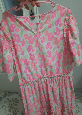 LC Waikiki Pembe Bohem Renkli Kız Elbisesi