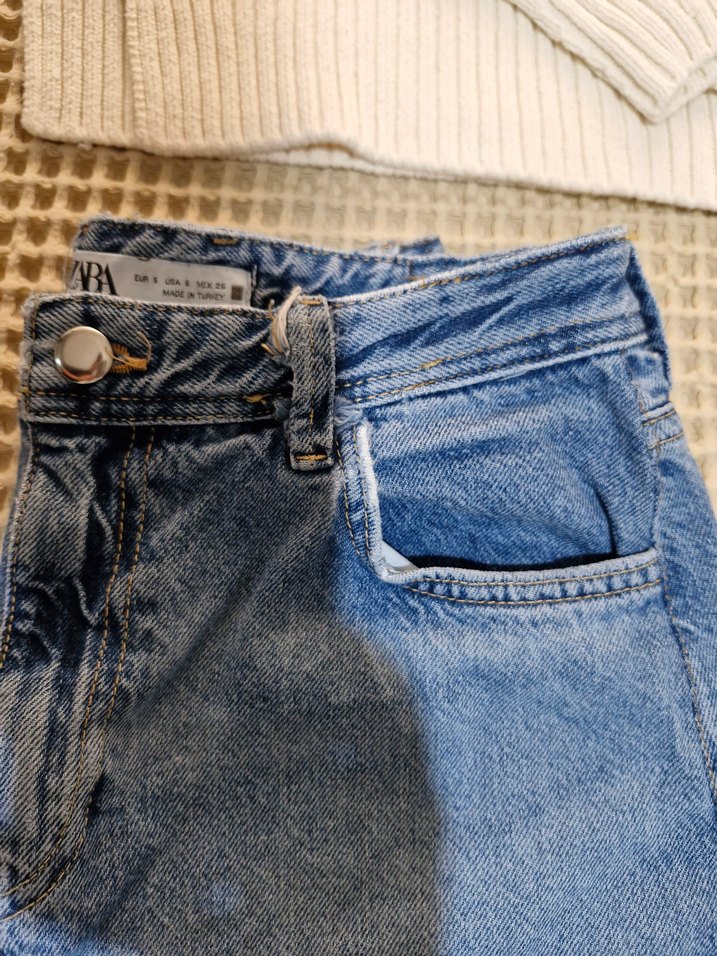 Çizgili Triko ve Midi Kot Etek Kombini - Görsel 4