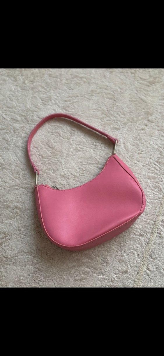 Minimalist Pembe Deri Kadın Çanta - Görsel 2