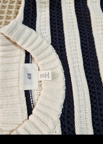 H&M Çizgili Uzun Kollu Örgü Kadın Kazak - Görsel 2