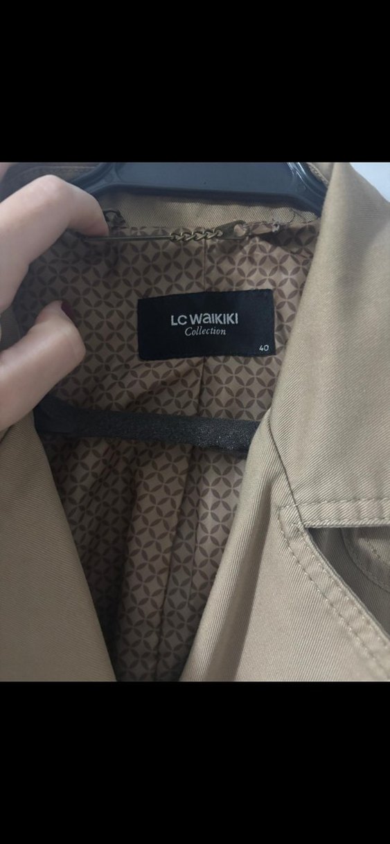 Bej Düğmeli Midi Kadın Trençkot - Görsel 3