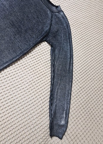 jakarli Gri Kadın Triko Uzun Kollu Kazak - Görsel 4