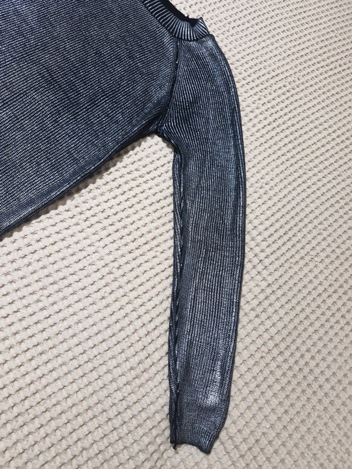 jakarli Gri Kadın Triko Uzun Kollu Kazak - Görsel 4