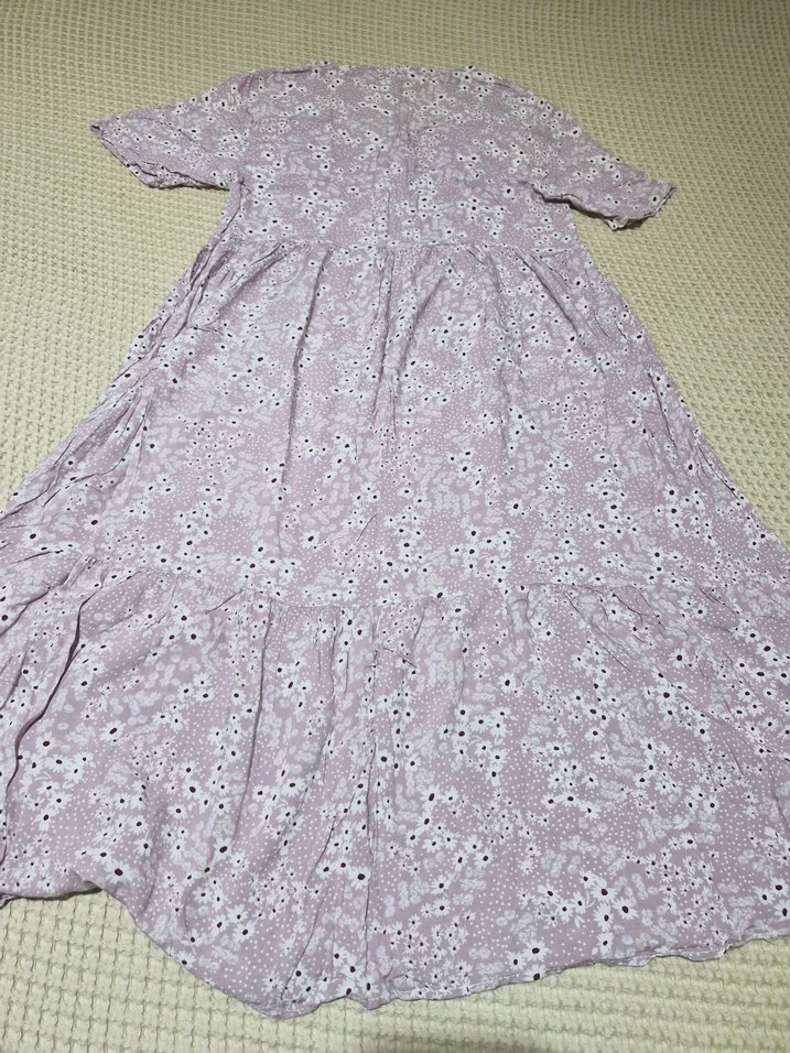 Dantel Detaylı Uzun Mor Hamile Elbisesi - Görsel 4