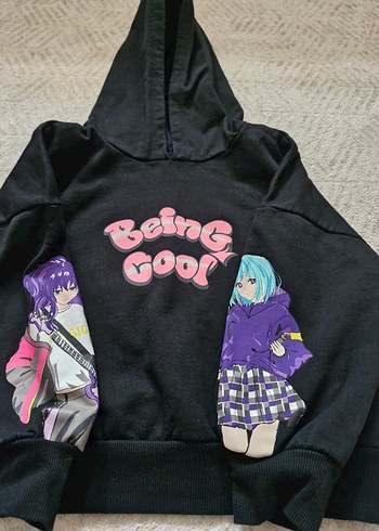 #kızcocuk #lcw Siyah Kapüşonlu Baskılı #Sweatshirt - Görsel 2