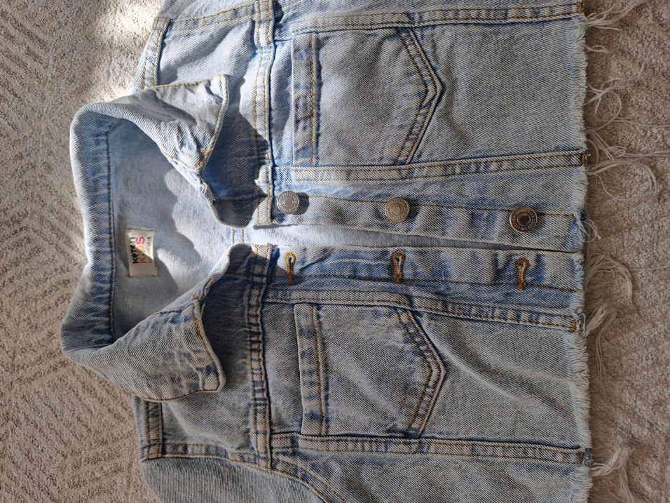 Düğmeli #kızcocuk Mavi #Denim #Ceket - Görsel 2