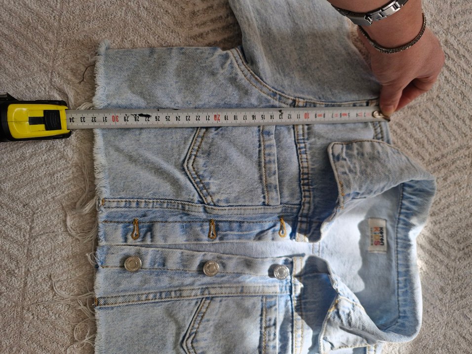 Düğmeli #kızcocuk Mavi #Denim #Ceket - Görsel 4