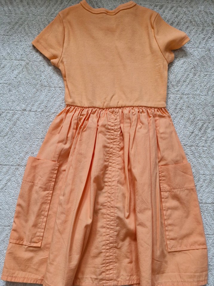 #KızÇocuk turuncu Kısa Kollu #Elbise - Görsel 2