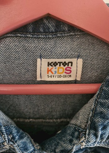 Kız Çocuk Düğmeli Kısa Kollu Kot Elbise - Görsel 5