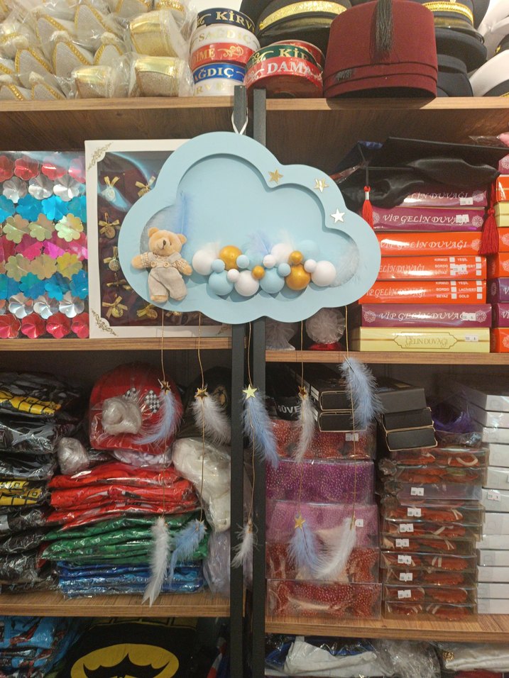 Mavi Bulut LED'li pilli Çocuk odası süsü - Görsel 2