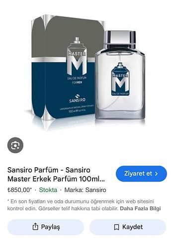 Sansiro Master Erkek Parfüm 100ml
