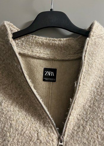 Zara Zara Bej Peluş Kadın Ceket Fermuarlı