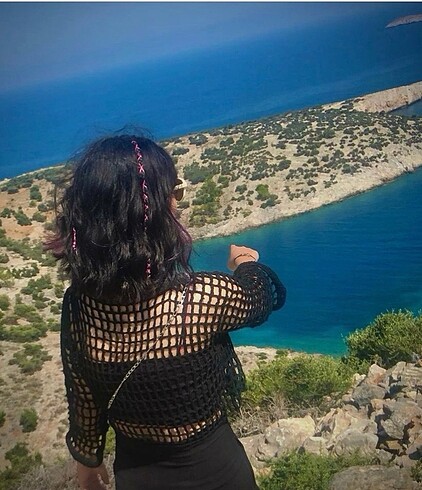 l Beden siyah Renk Siyah file crop bluz