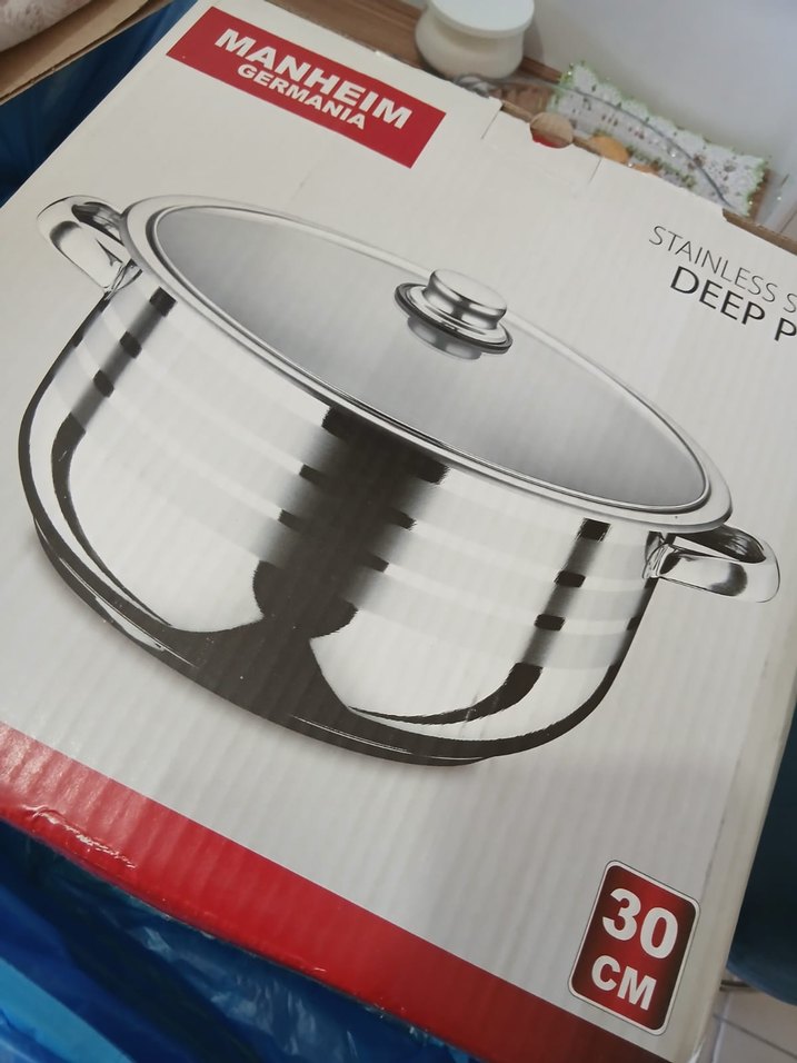 Manheim Germania 30 cm Derin Paslanmaz Çelik Tencere - Görsel 2