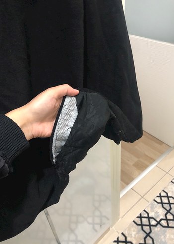 Kapüşonlu Siyah Kadın Kaşe Panço Kaban - Görsel 6