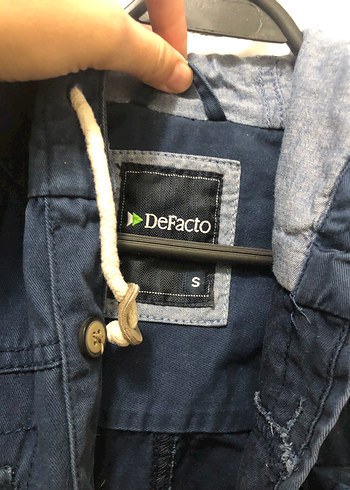 Lacivert Denim Ceket Kapüşonlu - Görsel 3