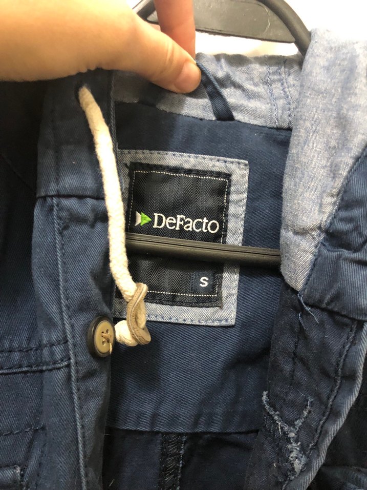 Lacivert Denim Ceket Kapüşonlu - Görsel 3