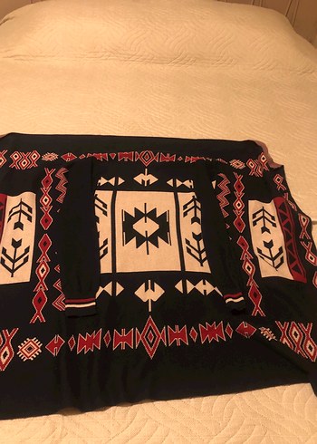 Bohem Etnik Desenli Triko hırka - Görsel 3