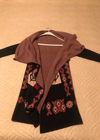 Bohem Etnik Desenli Triko hırka - Görsel 2