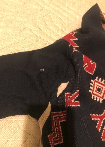 Bohem Etnik Desenli Triko hırka - Görsel 5