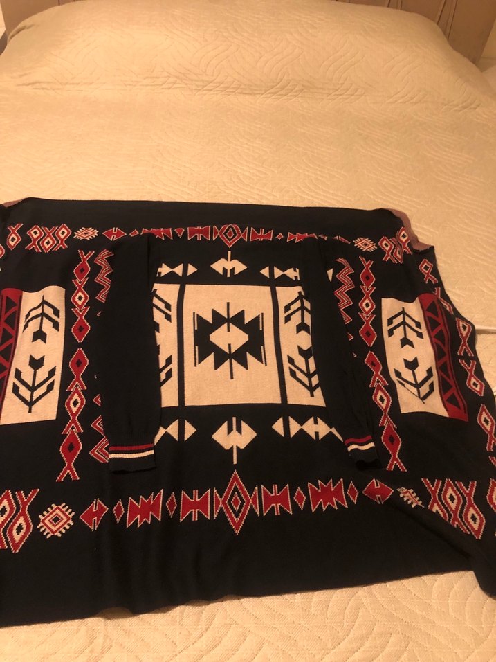 Bohem Etnik Desenli Triko hırka - Görsel 3