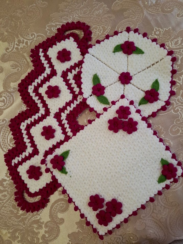 Beyaz Çiçek Detaylı Örgü Banyo lifi - Görsel 3