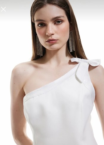 Beyaz Mini  Mezuniyet Elbisesi - Görsel 6