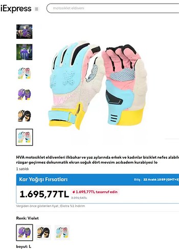 Vrote Macaron Bisiklet Scooter Eldiveni - Görsel 8