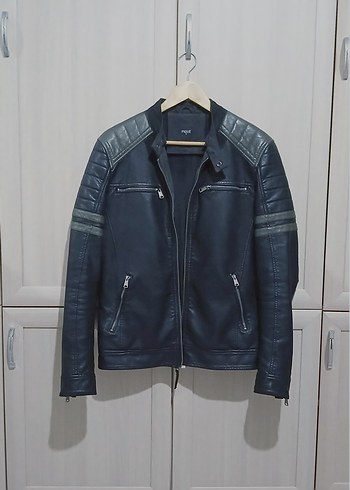 Motosiklet Tarzı Deri Mont - Görsel 5