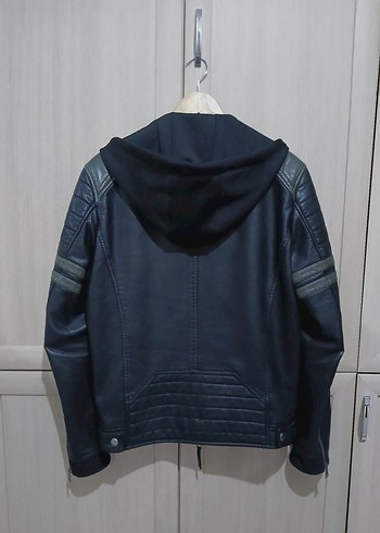 Motosiklet Tarzı Deri Mont - Görsel 4