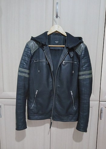 Motosiklet Tarzı Deri Mont - Görsel 3