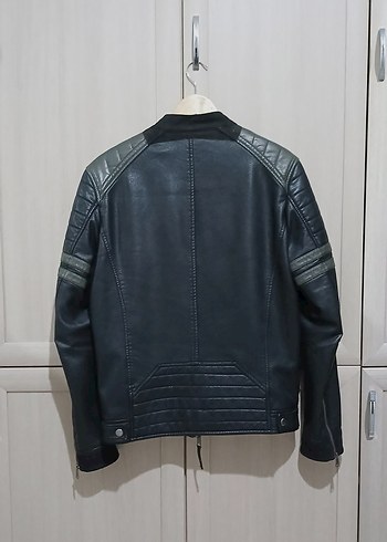 Motosiklet Tarzı Deri Mont - Görsel 6