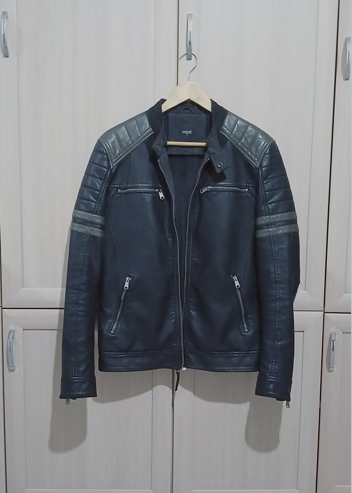 Motosiklet Tarzı Deri Mont - Görsel 5