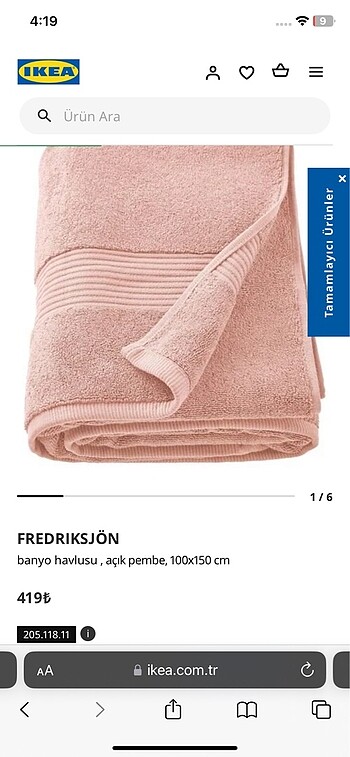 Ikea havlu 2 adet fiyatı