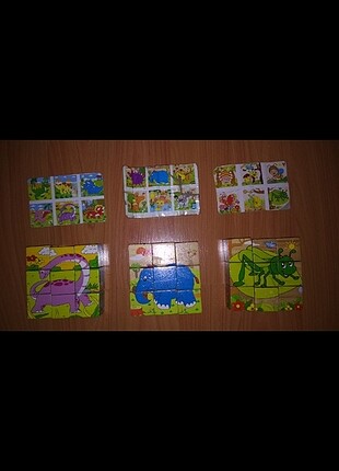 Ahşap küp altılı puzzle