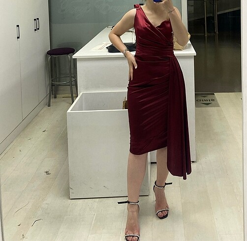 Diğer Bordo Abiye Elbise