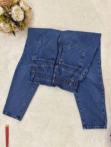 27 Beden Ten blue lastikli kot pantolon