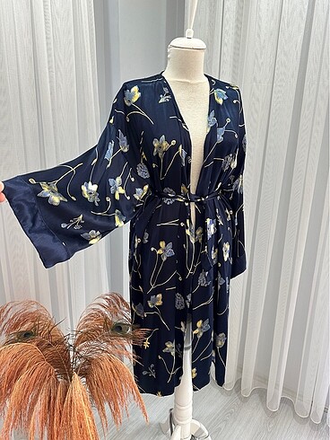 Vintage pamuk saten kimono